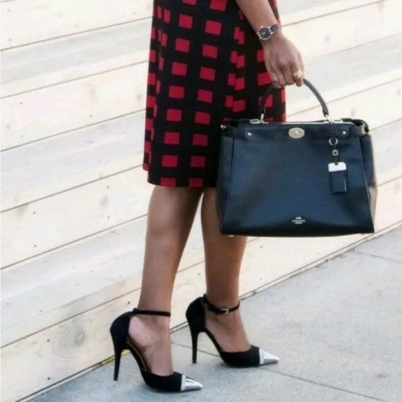 Jeffrey Campbell Koons Silver Cap Toe Mesh Band Ankle Strap Black Stillettos S10 - Picture 4 of 10